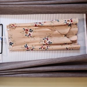 Floral wraparound high-low skirt